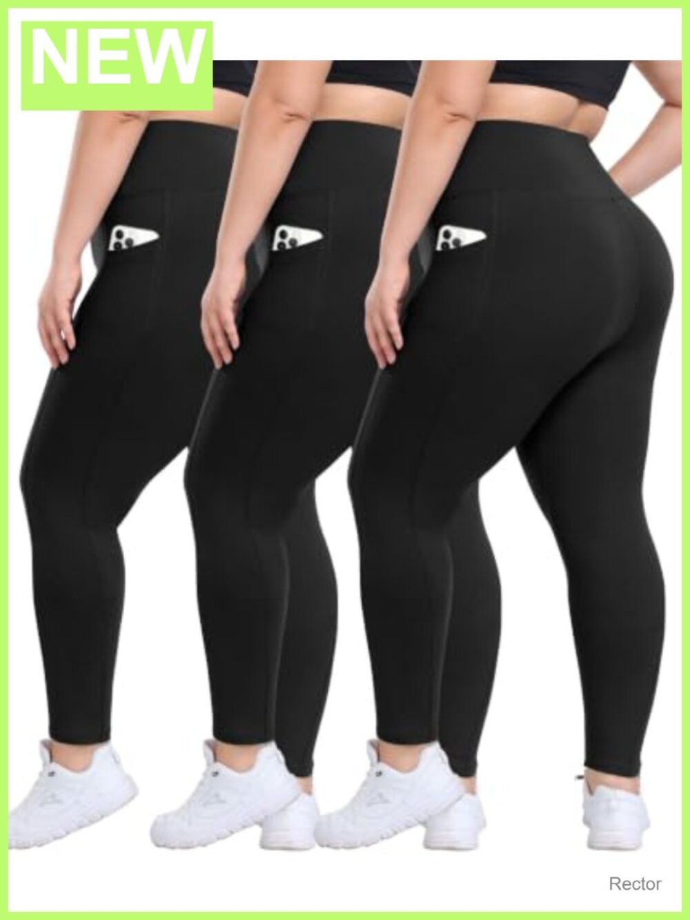Plus Size Leggings with Pockets High Waisted Tummy Control Yoga Pants